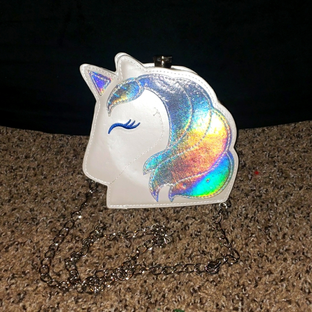 Unicorn head drinking flask purse